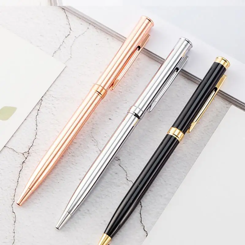 قلم حبر جاف معدني فاخر قلم كتابة ذو نقطة كروية قرطاسية مكتبية للمدرسة للطلاب