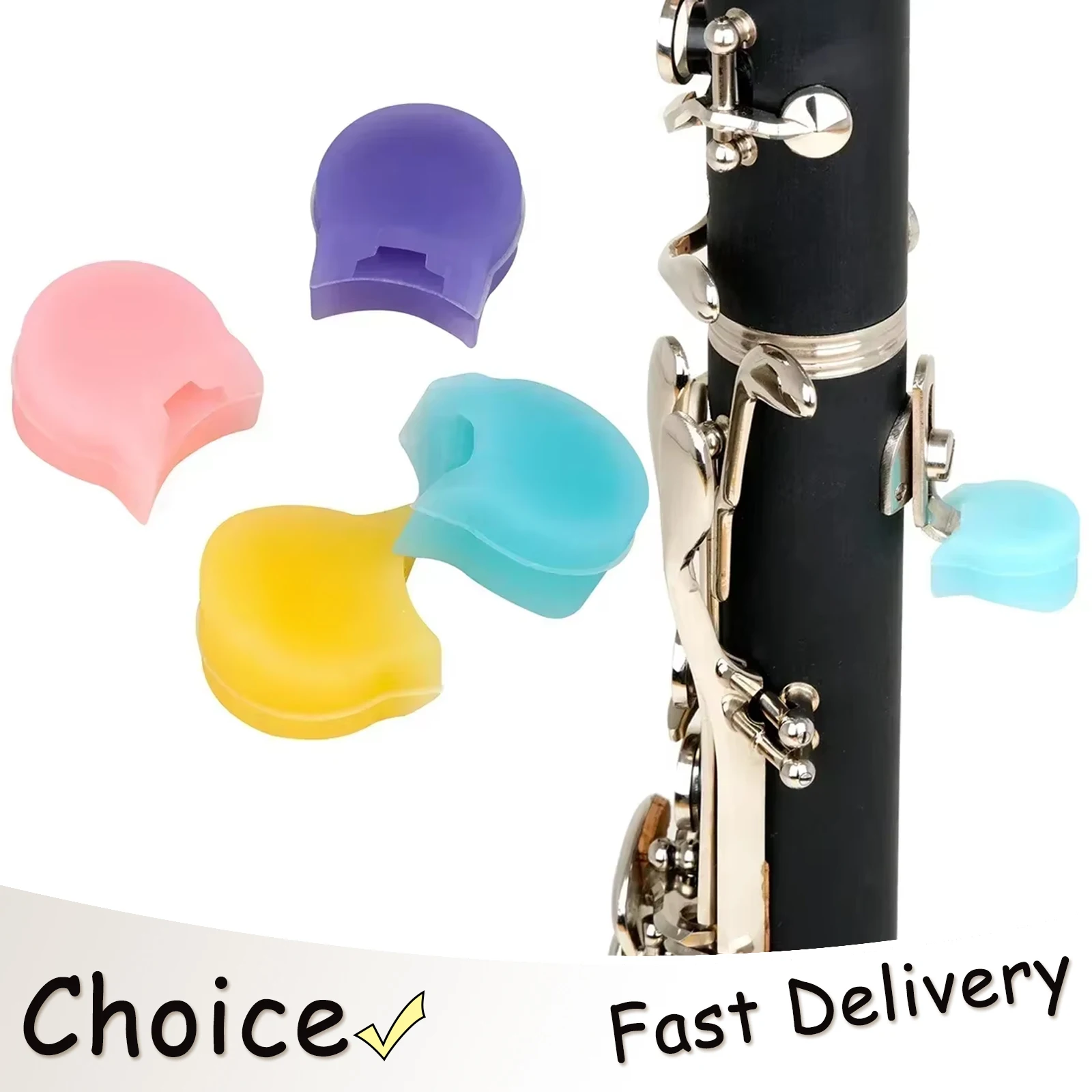 SLADE 4 Pcs/Set Clarinet Colored Round Thumb Pad Silicone Soft Mouthpiece Caps For Clarinet Woodwind Protection Accessories