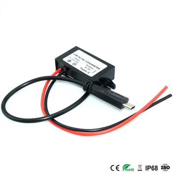 Tip-c 24V 12V 8-32V 5V 3A DC DC düşürücü konvertör 15W USB Buck güç kaynağı şarj cep telefonu iPad şarj için