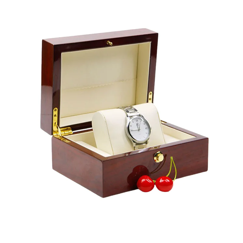 Watch Storage Box, Solid Wood Gold Buckle Holder, High End Display Packaging Case for Mens Watches Retail Showcase Prop