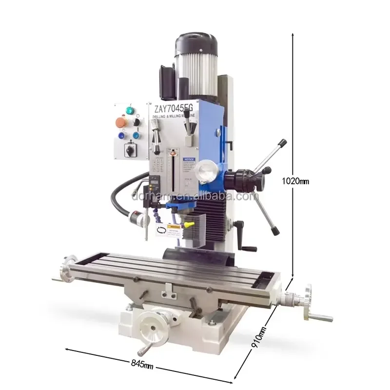 Dorham Conventional Multi Function ZAY7045FG Rotary Table Bench Mini Drilling and Milling Machine