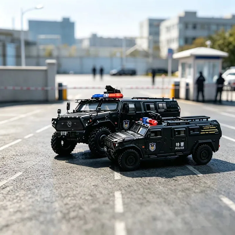 2026 New 1/64 Special Police Armored Vehicle Miniature Car Model Decoration Model DIY Hand Painted Toy Model Decoration Gift