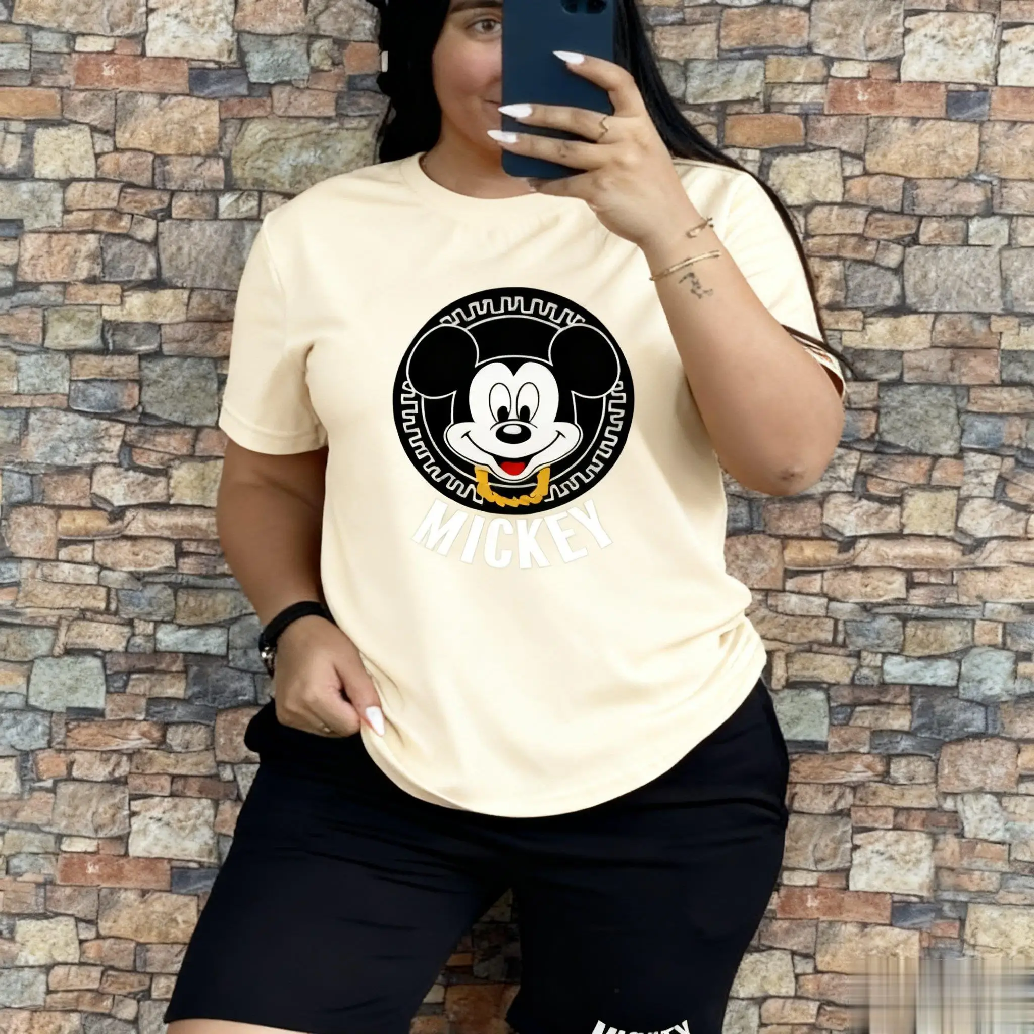 Verão na moda mickey mouse gráfico t camisa das mulheres dos homens manga curta camiseta solta oversized casual topos bonito dos desenhos animados impressão streetwear