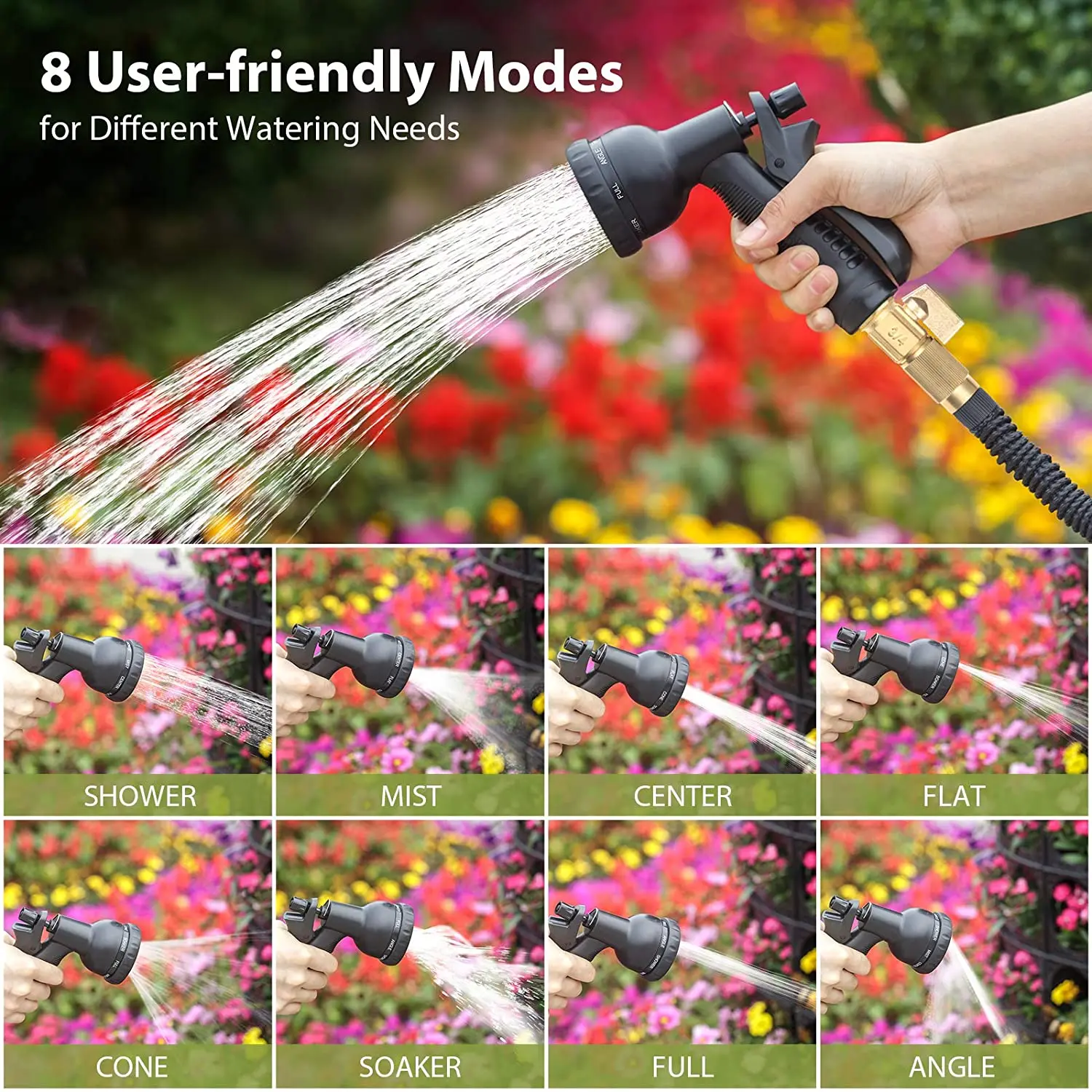 New 8-Function Adjustable Portable Water Gun Garden Hose Nozzle Water Gun