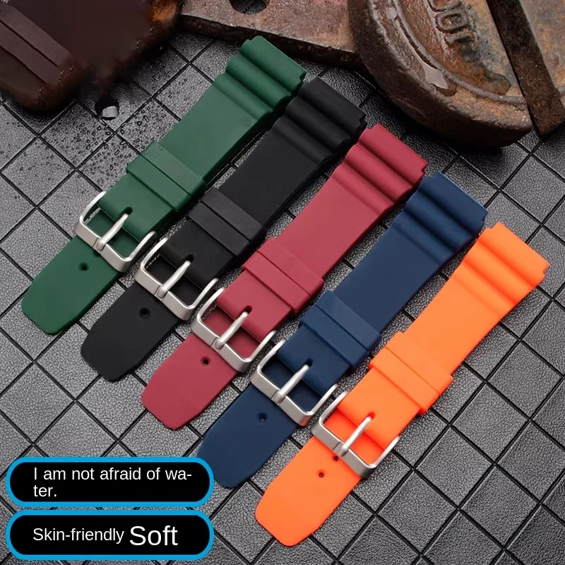 20mm 22mm Silicone Watchband For CASIO swordfish Duro diving watch MDV-106 MDV-107 EFR-303 Bracele Waterproof Rubber Sport Strap