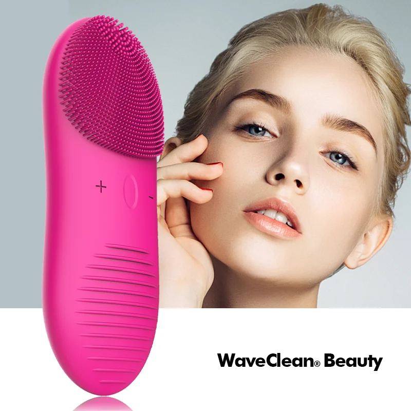 

IPx7 Waterproof Wireless Charging Facial Massage Brush Silicone Vibration Facial Cleansing Brush Silicone Face Clean Brush