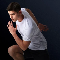 2023 New Quick Dry Short Sleeve Sport T Shirt Gym Jerseys Fitness Shirt Trainer Running T-Shirt Men's Breathable Sportswear