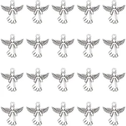 40Pcs Angel Charms Guardian Angel Charm Bulk Tibetan for Jewelry Making Charms Christmas Earrings Necklace Craft Antique Silver