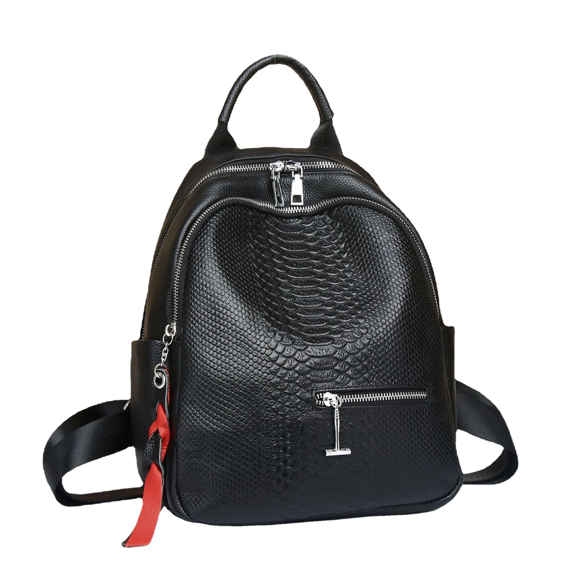 New Fashion Genuine Leather Women Backpacks Alligator Luxury Brand Female Real Natural Leather Lady Girl Student Casual Backpack