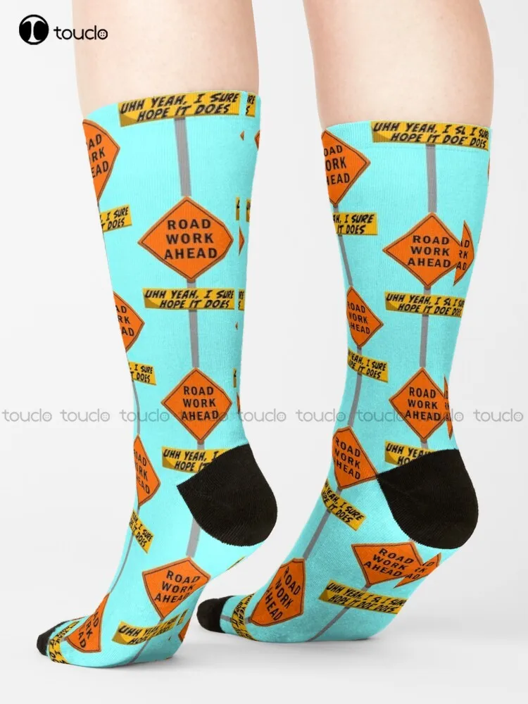 Road Work Ahead Meme ~ Vine Phrase Quote Collection Socks Cool Socks 360° Digital Print Unisex Adult Teen Youth Socks Gift