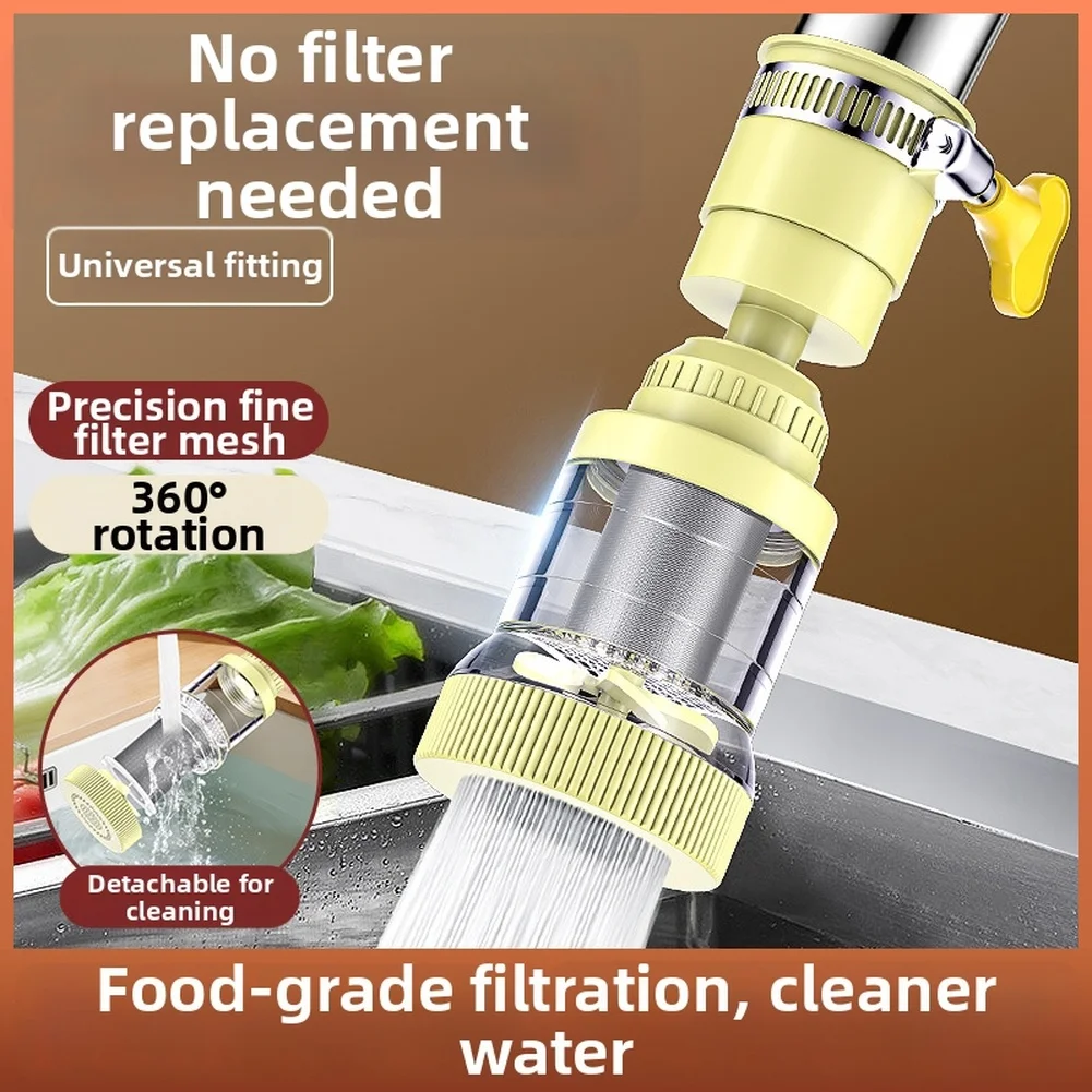 360° Swivel Kitchen Water Purifier Stainless Faucet Water Filter Multi-Purpose Kitchen Tap Purifier Washable Reusable Tool