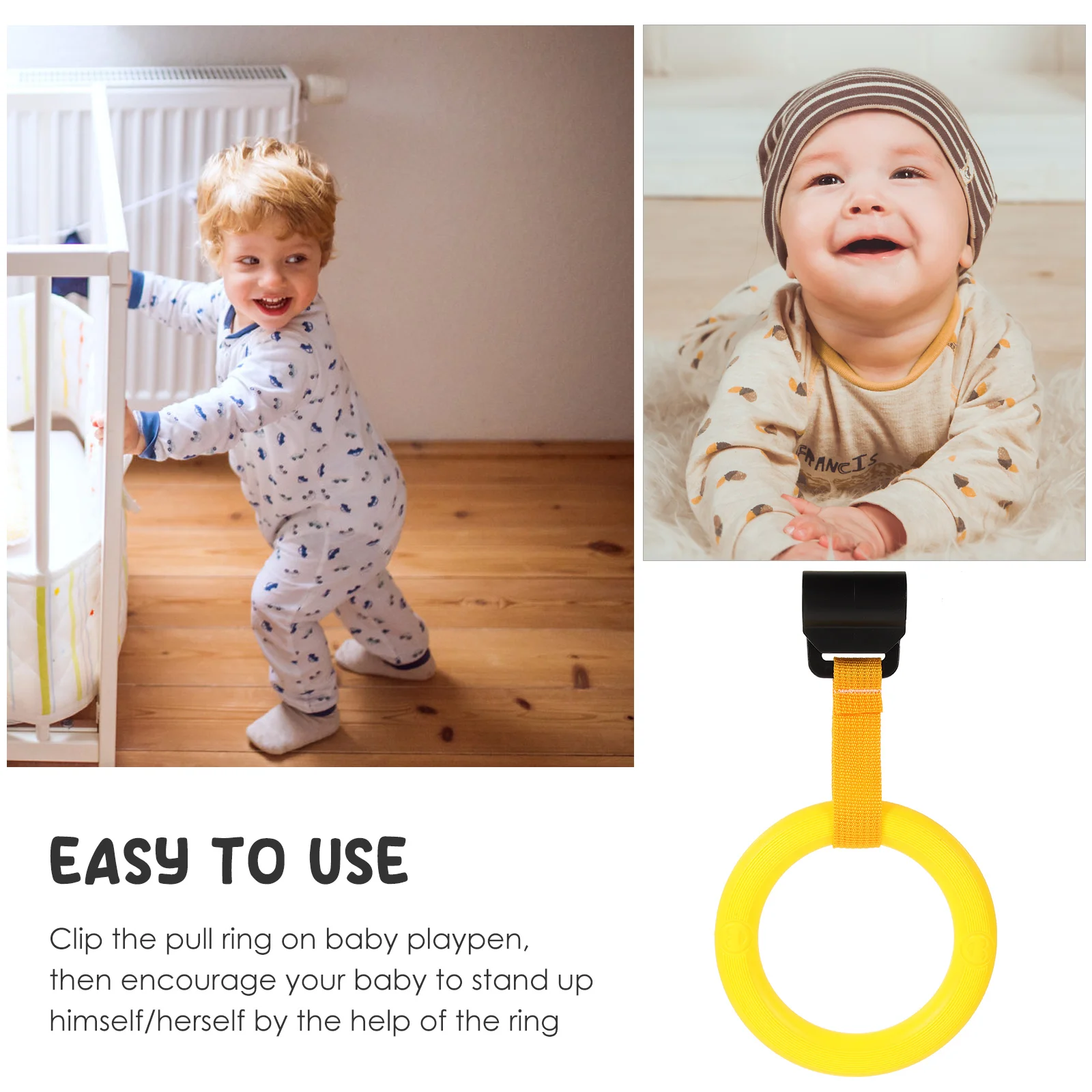 Toddler Pull Ring Baby Bed H Rings Plastic Crib St Nursery Infant Yellow Non Adjustable St Aid Tool For Kids