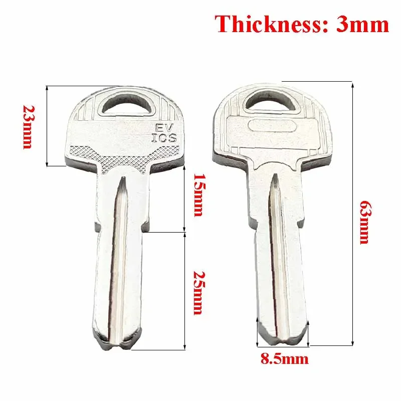 5-100 Pcs Hi-Rel Blank Key Copper EV-ICS Silver for Lock Door Bedroom Thickness 3mm