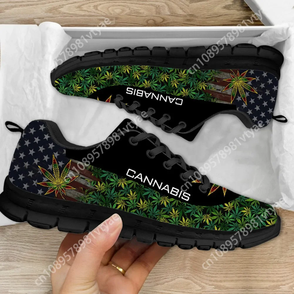 

Custom Made Brand Designer Women's Sneakers Maple Leaf USA Flag Design Flat Shoes Lightweight Lace-up Walking Tennis Sport Shoes