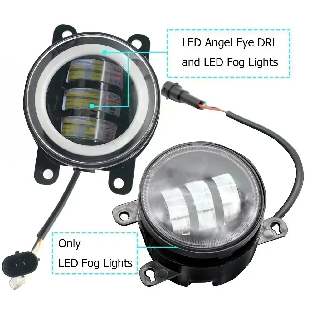 Upgrade 30W Led Fog Lights for Subaru Outback BS_ B15 2015 2016 2017 2018 2019 2020 PTF with Lens + Angel Eye Car Driving DRL