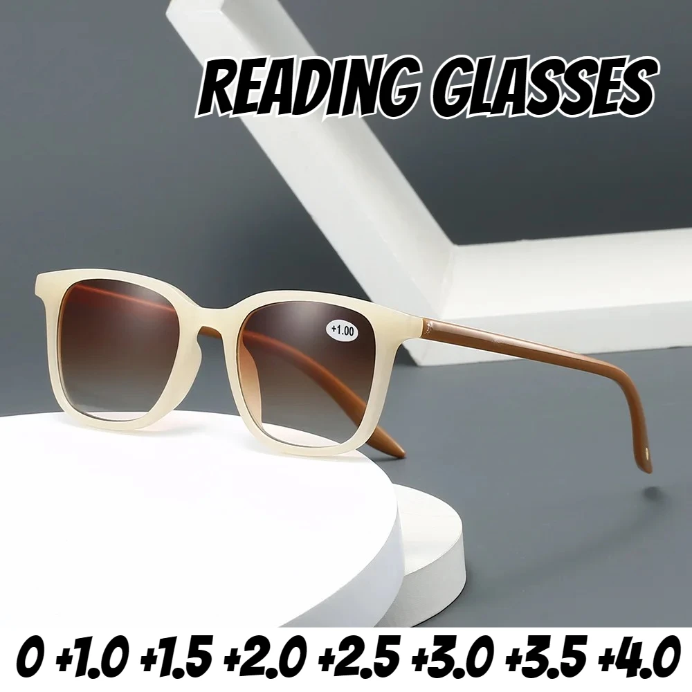

Men Women New Trend Reading Sunglasses Retro HD Lenses UV Resistant Farsighted Glasses Neutral Fashion Reading Sunglasses +4.0