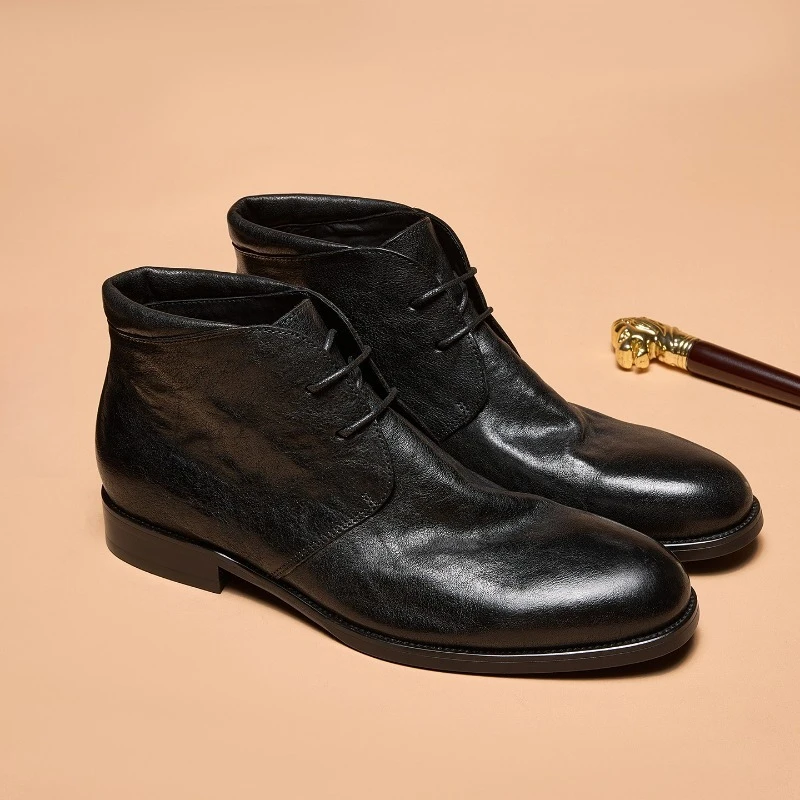 Soft Cowhide Mens Chelsea Boots Luxury Handmade Quality Comfortable 2026 Fashion Genuine Leather British Style Social Shoes Man