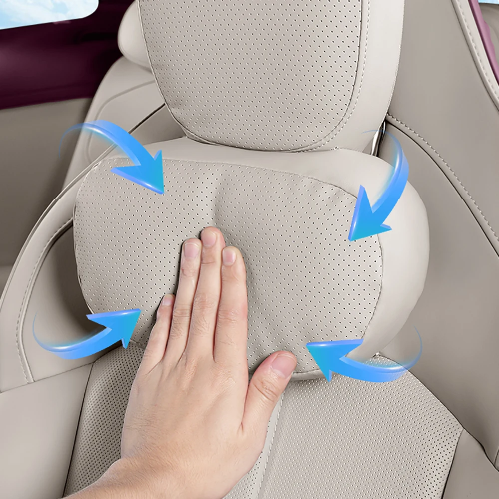 Car Nappa Leather Headrest Fully Wrapped Neck Pillow Lumbar Support Accessories Fit For Xiaomi YU7 2025 2026 Integrated Headrest