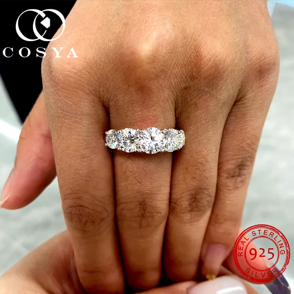 

COSYA 3,6 CT кольцо с муассанитом для женщин, стерлинговое серебро 925 пробы, обручальное кольцо, сертифицированное GRA, лабораторное обручальное кольцо с бриллиантом, ювелирные изделия