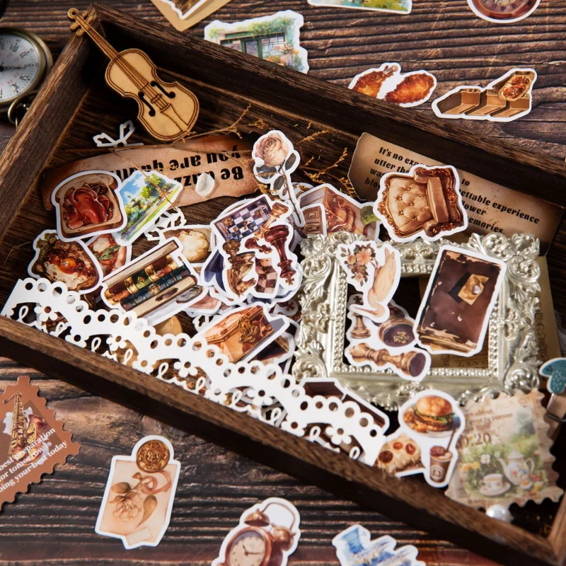 300 pcs Vintage Old Items Mega Collection Sticker Set, No Repeat,  Journal Collage Decor Material, Student Stationery DIY