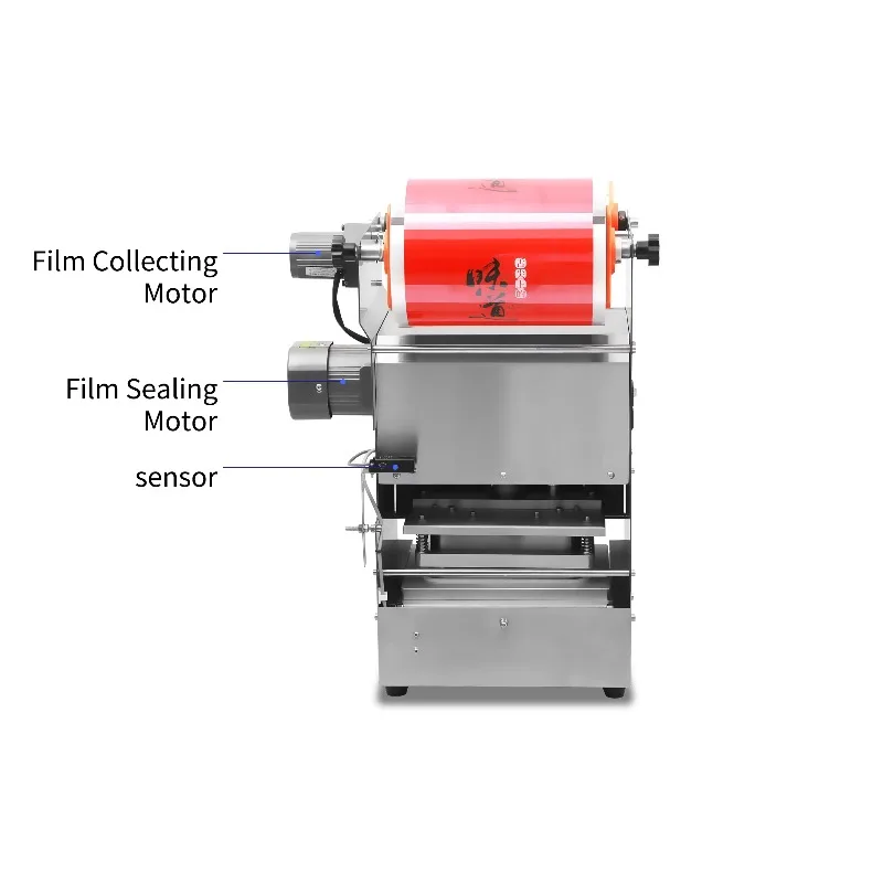 ماكينة ختم صينية الوجبات الكهربائية شبه الأوتوماتيكية DF300T من الشركة المصنعة لسدادة صينية الحاويات البلاستيكية #1
