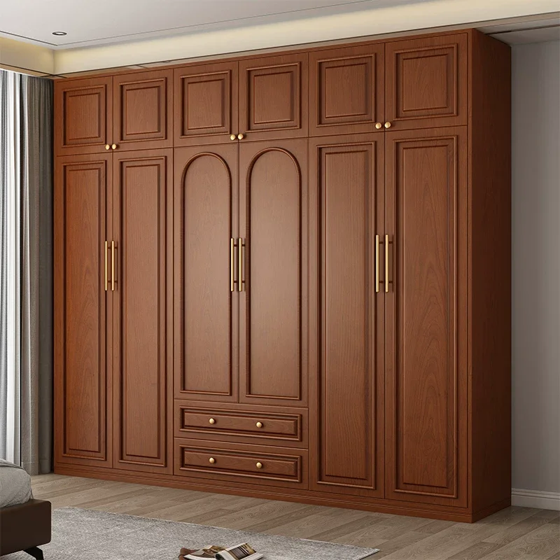 Brown Drawers Large Wardrobes Closet Antique High Living Room Wooden Wardrobes Clothes Storage Lounges Kleiderschrank Furniture