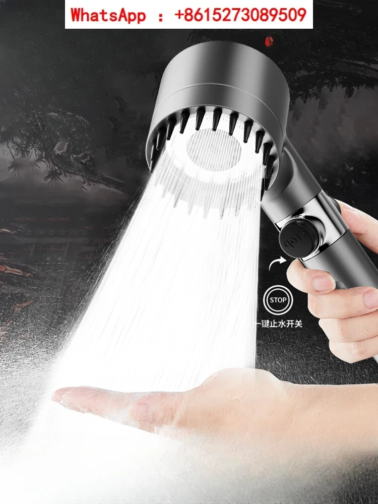 Supercharged shower head with ultra strong pressure filtration shower