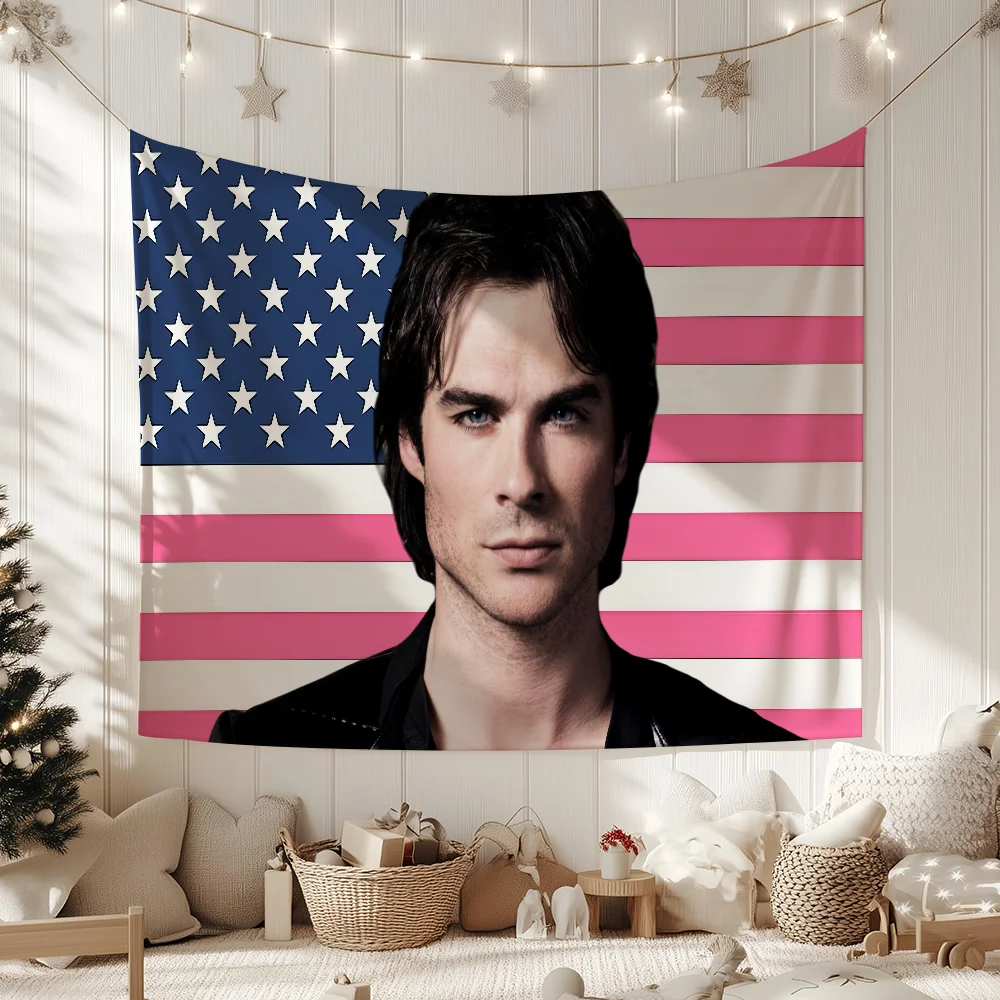Damon Salvatore The Vampire Diaries flag Decorative Banners Suitable For Outdoor Camping Family Parties And Garden Walls Gift
