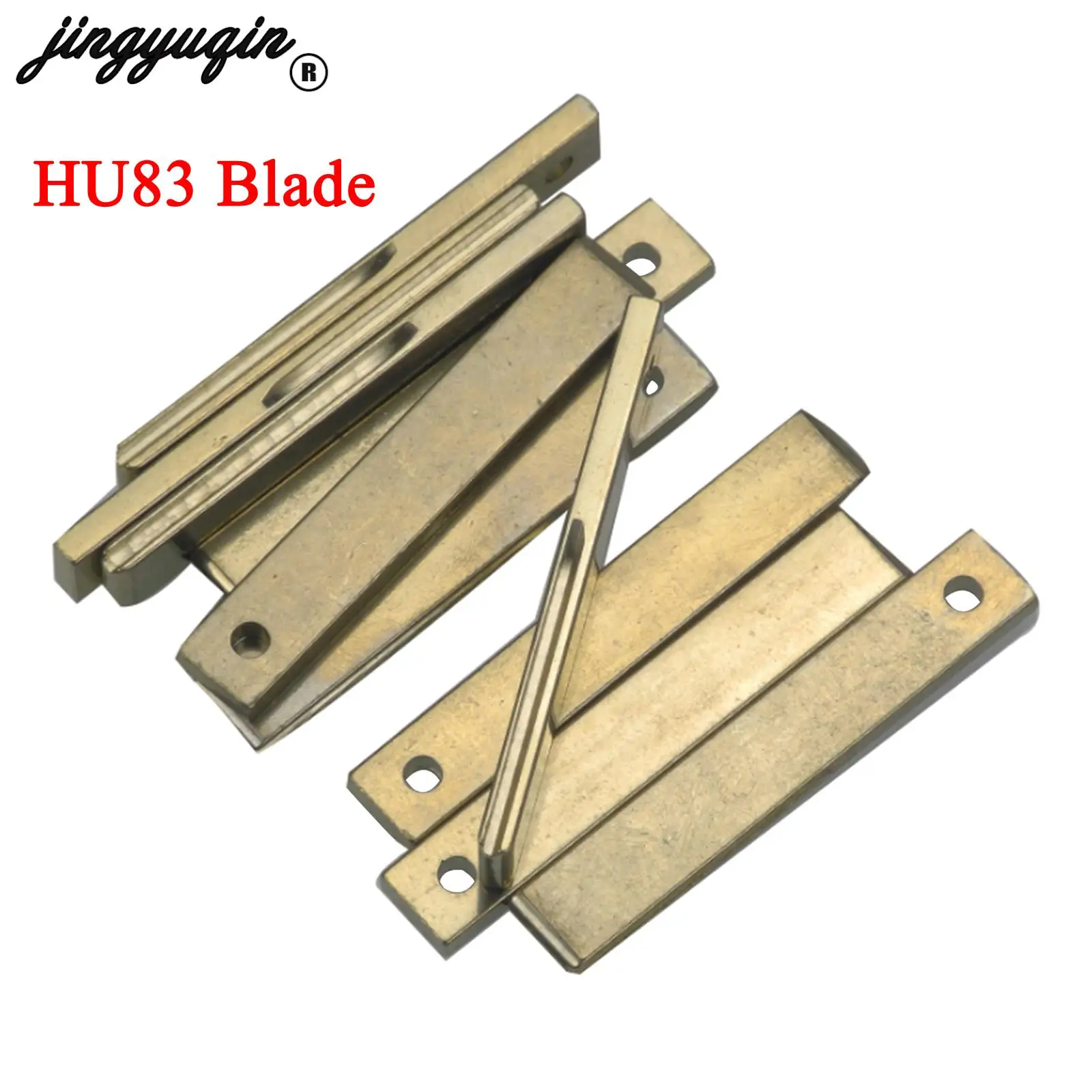 

jingyuqin 10PCS HU83 Blank Key Replacement Uncut Blade for Peugeot 307 Citroen Car key W Groove On Side