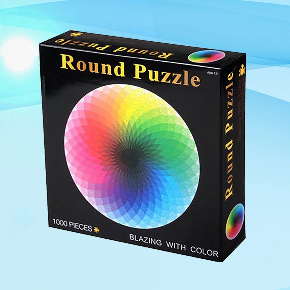Round Puzzle Jigsaw Colorful 1000 Pieces Educational Puzzle For Kids Early Learning Fun Assembly Gift Game