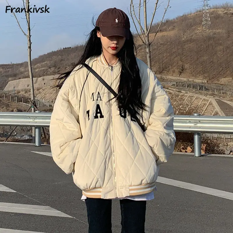 

Women Parkas Fashion Korean Commuting Style All-match Windproof Baggy Schoolgirl Temperament Chic Sweet Tender Leisure Aesthetic