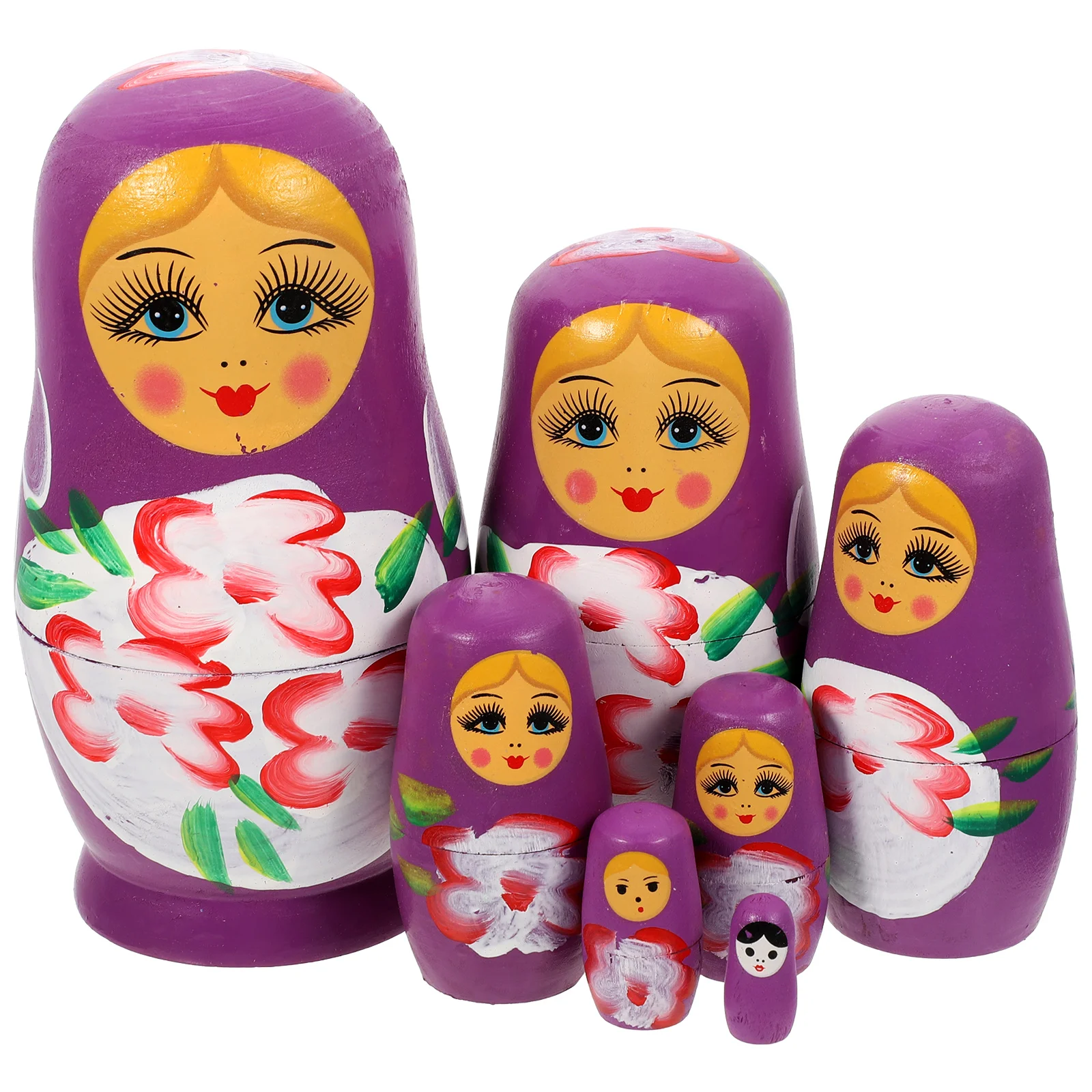 

7 Layer Matryoshka Childrens Toys Kid Craft House Kits Wood Carving for Ornament Baby Wooden