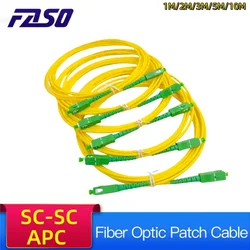 40Pcs SCAPC Fiber Optic Patch Cord Cable SingleMode G652D Simplex 3.0mm OS2 Fiber Jumper Cable Optical Yellow LSZH Jacket 1/2/3M