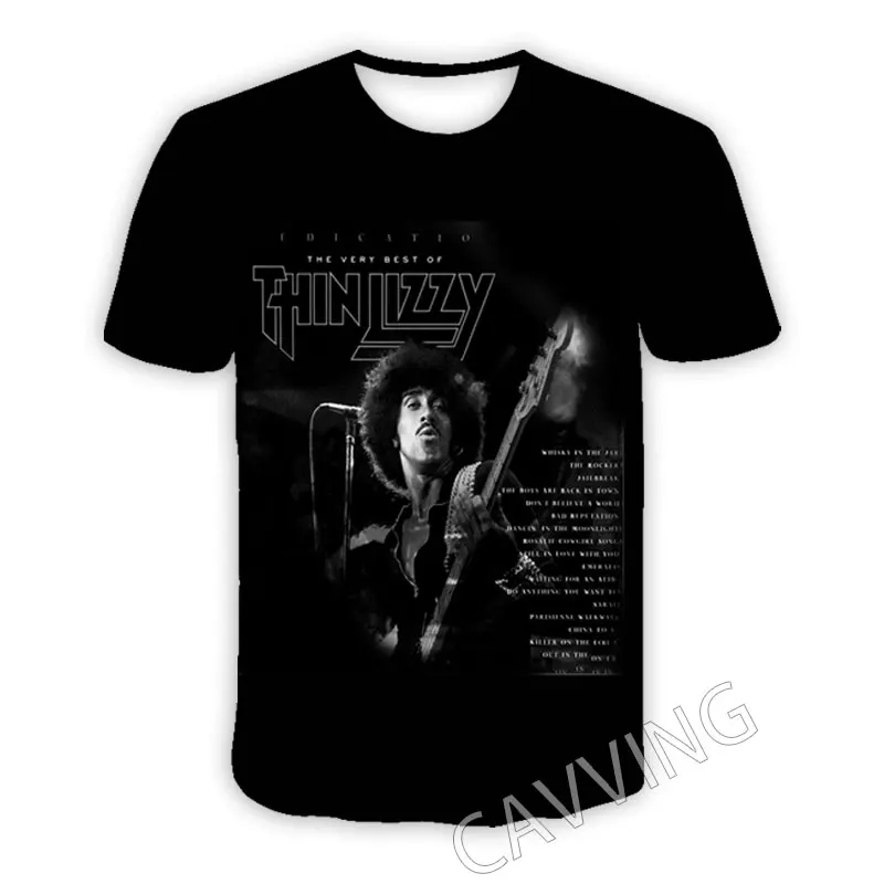 CAVVING 3D Printed  Thin Lizzy  Rock  Casual T-shirts  Hip Hop T Shirts Harajuku Styles Tops Clothing for Men/women   T01