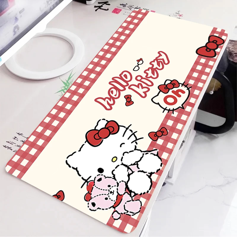 Mouse Pad Hello Kitty Gamers Large Computer Extended Game Mousepad Desk Mat Keyboard Rubber Durable Carpet