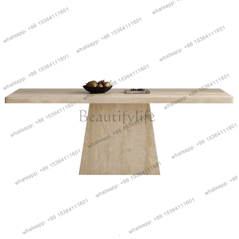 Factory Direct French-style Dining Tables Creamy Granite Slab Modern Dining Tables Minimalist Vintage Home Furniture Tavoli Da P