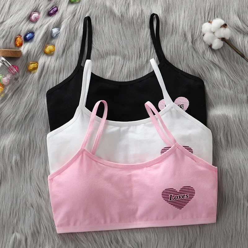 

3Pcs Bra for Girls Underwear Lingerie Kids Teens Teenage Young Adolescente 7-15T Student Cotton Teen Girls Clothing