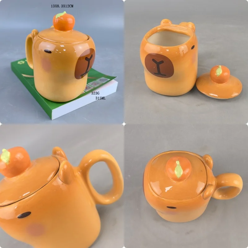 New Creative Capibara Ceramic Cup Kawaii Small Animal Kapibala Drink Cup Office Coffee Cup Home Water Cup Boy Girl Holiday Gift