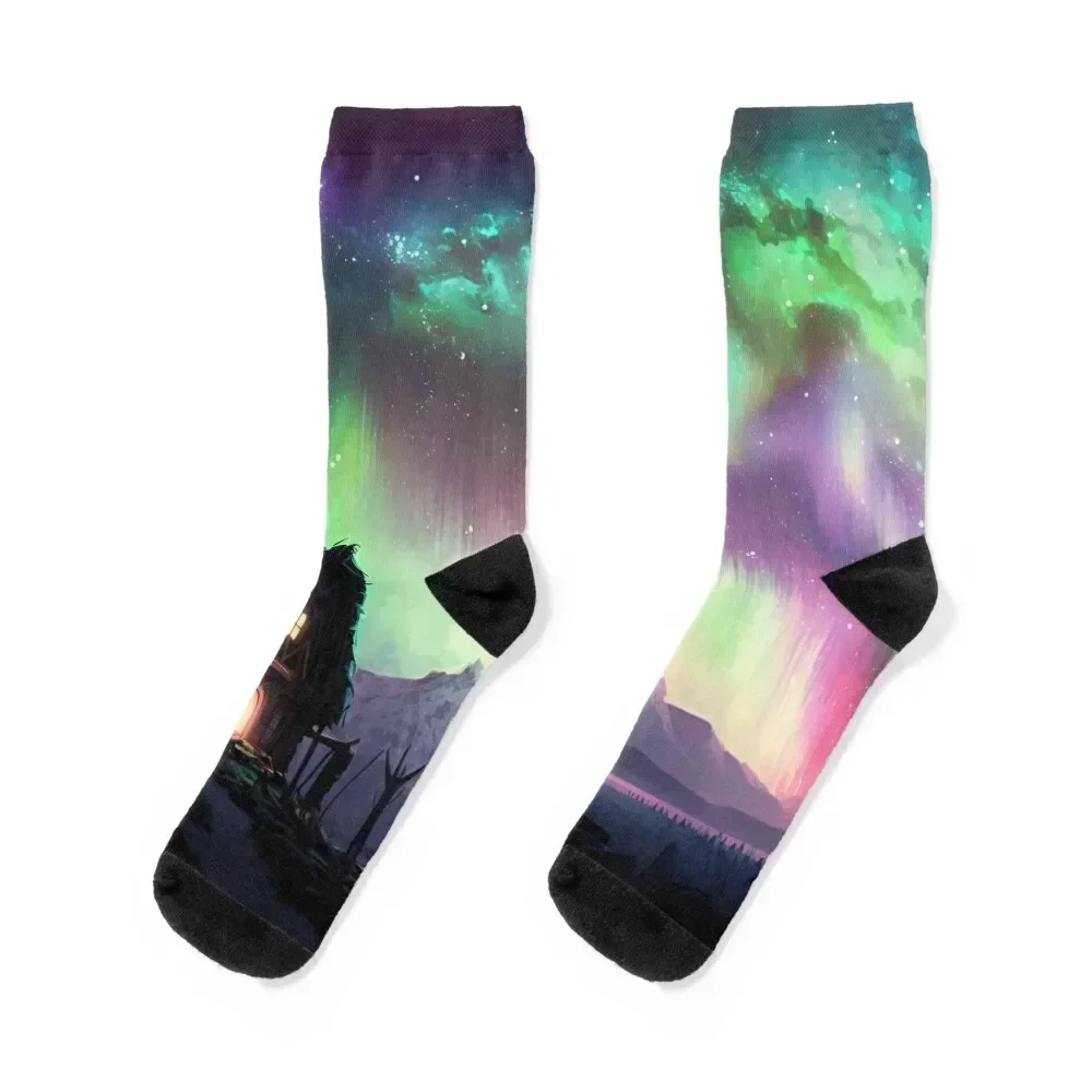 

Aurora Borealis Alaska Socks sport Toe sports hockey Mens Socks Women's