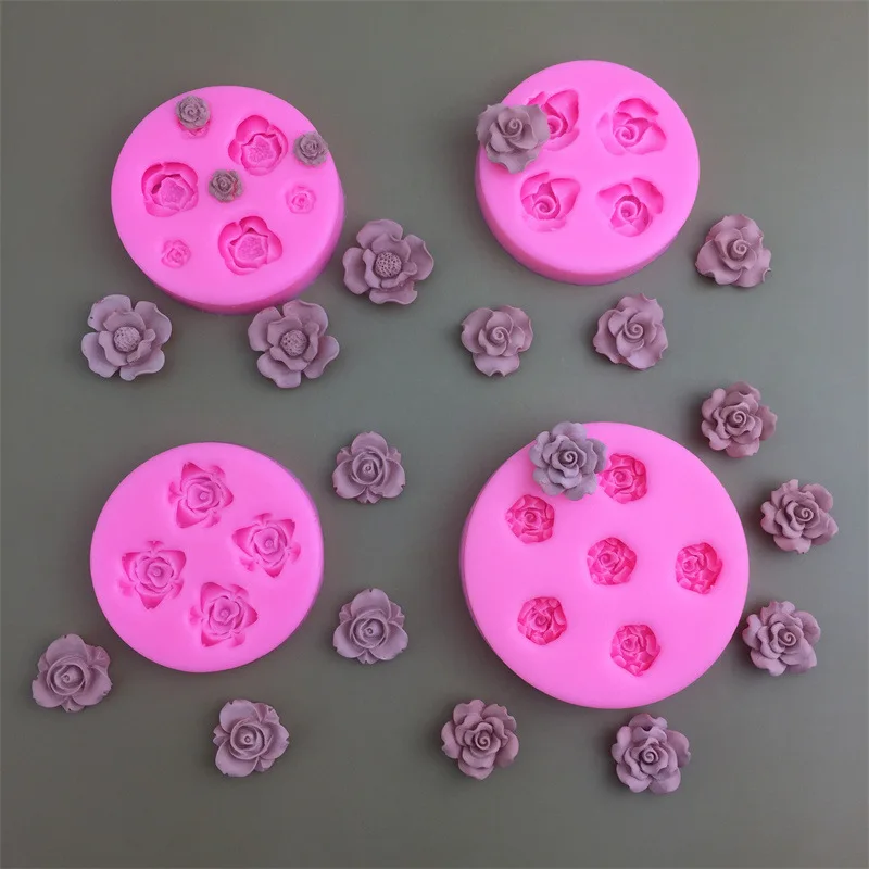 Многостильная Коллекция цветов, украшение для торта, силиконовая форма, украшение для помадки, шоколада, печенья, кухонные аксессуары для выпечки, инструменты