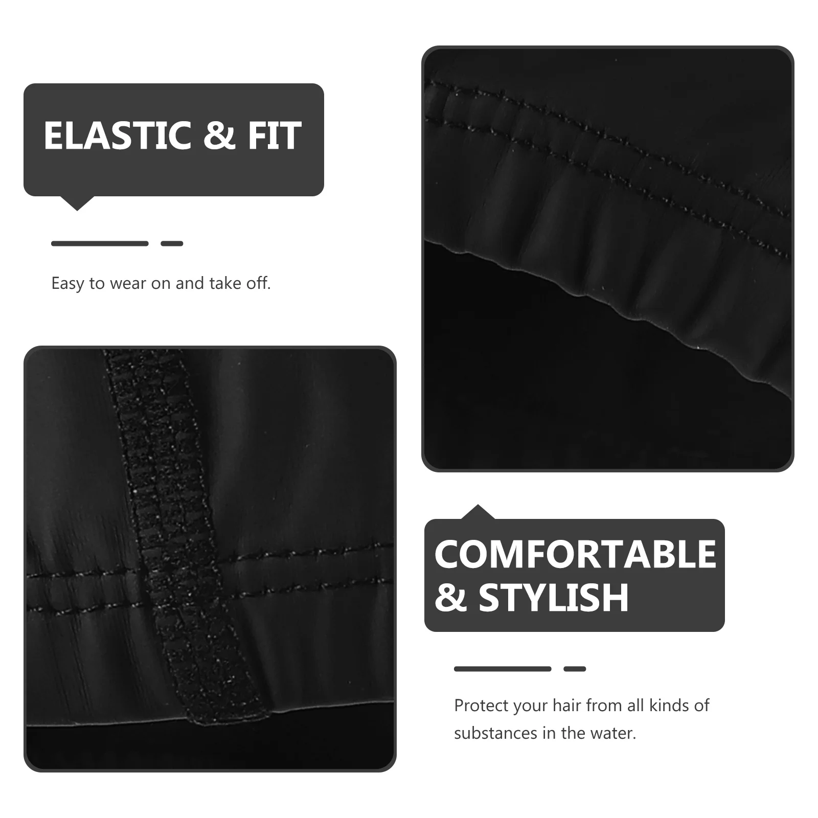 قبعة سباحة من البولي يوريثان للشعر الطويل، قبعة سباحة للبالغين، قبعة سباحة مريحة للجنسين للاستخدام أثناء السباحة والاستحمام