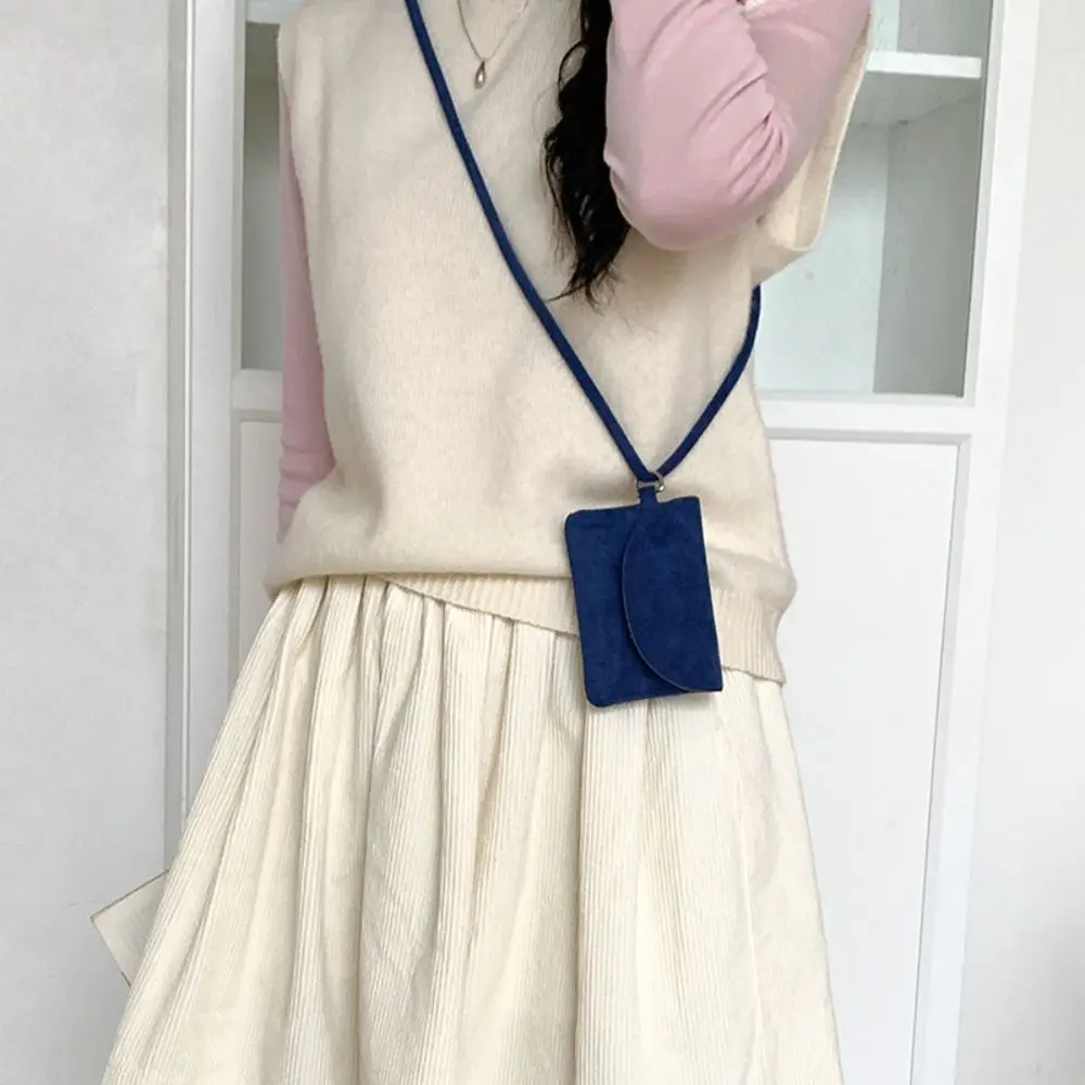 

PU Leather Suede Coin Purse Leopard Print Hanging Neck Mini Storage Bag Card Holder Purse Lipstick Earphone Pouch Outdoor