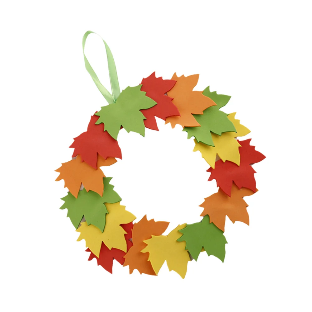 مجموعة مواد إكليل أوراق الشجر DIY ملحقات صياغة إيفا اليدوية للأطفال مستلزمات تعليمية لزينة الرعاية النهارية لرياض الأطفال