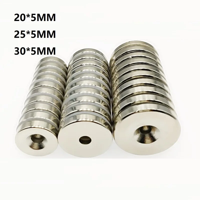 N38 Fridge Neodymium Magnet Perforation Lodestone Steel  Nd-Fe-B Round Magnet 20X5MM 25X5MM 30X5MM 20*5 25*5 30*5