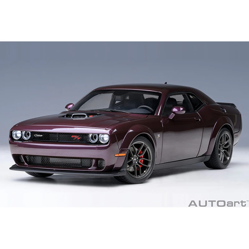 1:18 AUTOart Dodge Challenger R/T Scat Pack Shaker Widebody 2022 Alloy Model samochodu Premium Pojazdy kolekcjonerskie