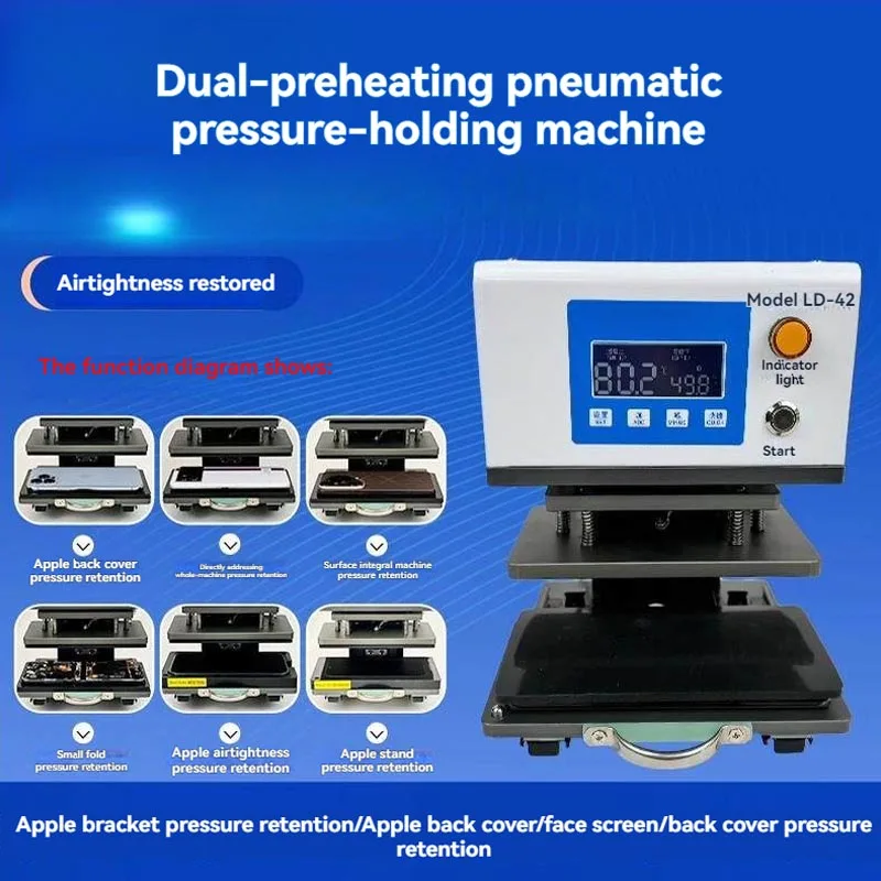 Dual Preheating Pneumatic Pressure Holding Machine For Repair Shops Pressing Screen Frame Back Cover With Balanced Stable