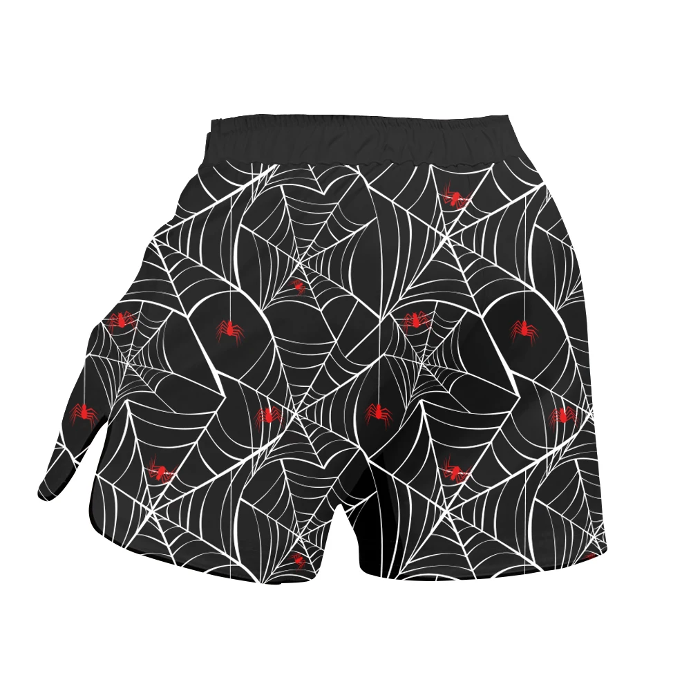 Unisex Boxing Shorts - Adult Spider Web Fight Shorts for Muay Thai, MMA & Sanda, Custom Logo Available