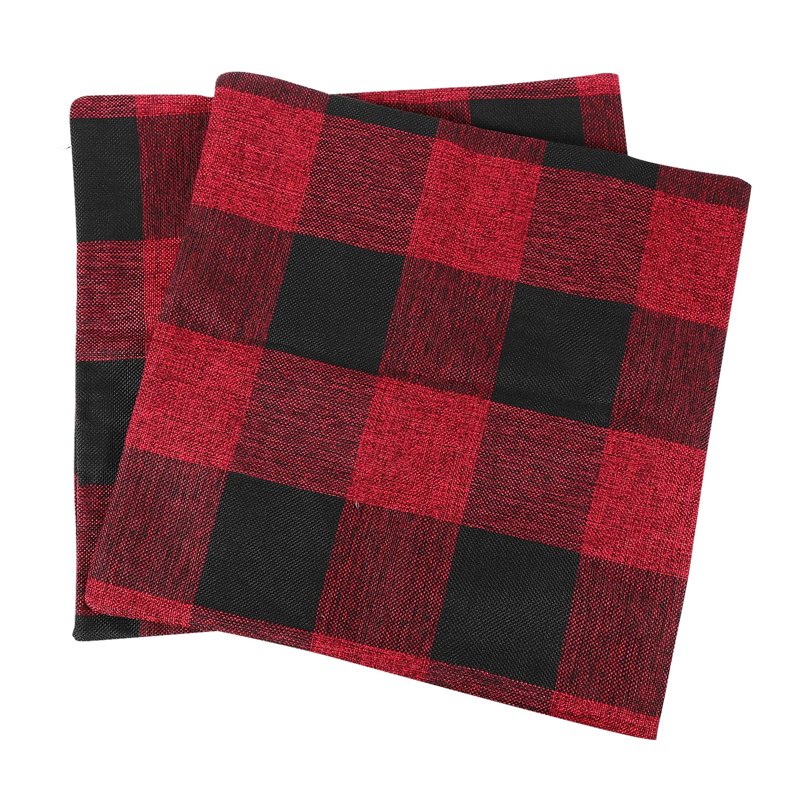 

2Pcs Comfortable Flax Pillow Cover Simple Grid Pattern Pillowcase Pillow Protective Cover for Home Sofa Cushion