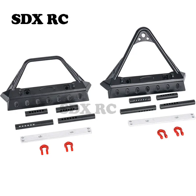 Metal Front Bumper with Lights for 1/10 RC Crawler Axial SCX10 90046 SCX10 III AXI03007 AXI03003 TRX-4 Upgrade