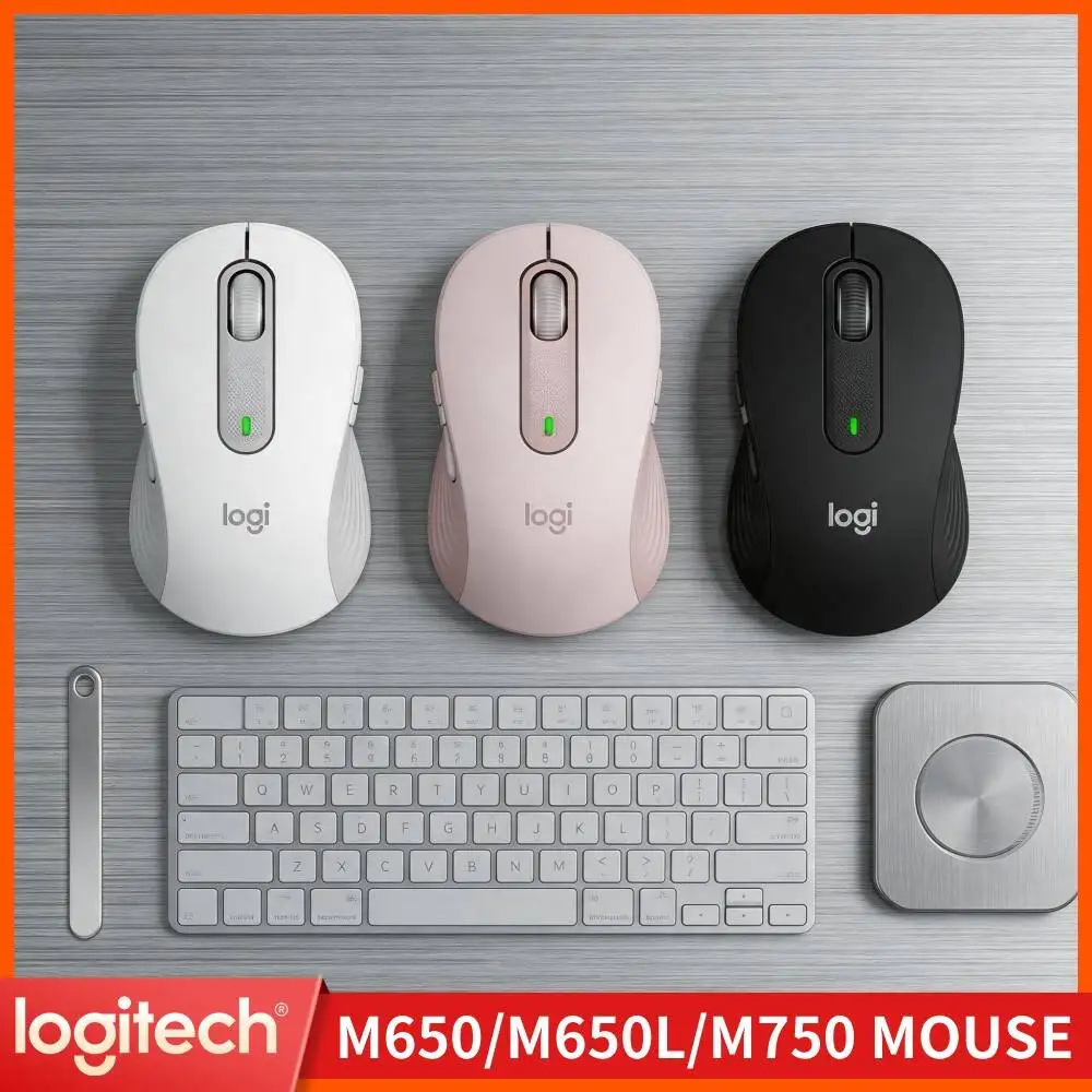 Logitech M650 Signature Ergonomic Wireless Mouse Comfort Hand Fit Design Long Lasting Battery Multi Platform Device Support